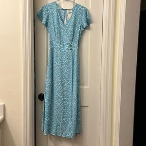 Blue and white floral dress